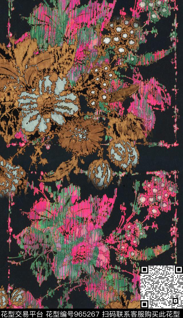 民族风数码华亿平台花卉数码印花华亿平台下载（图片编号: 965267） - 瓦栏（Walan）