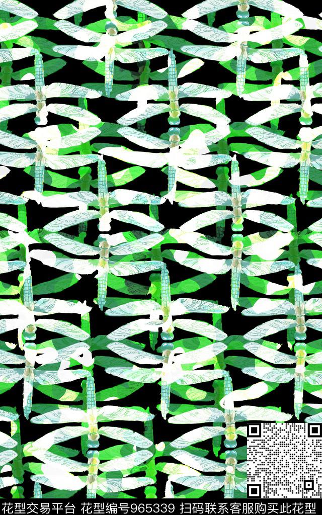 蜻蜓动物迷彩机理底数码印花华亿平台下载（图片编号: 965339） - 瓦栏（Walan）