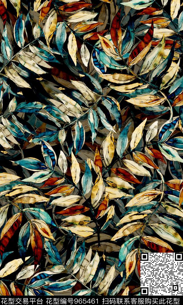 抽象抽象花卉满版散花数码印花华亿平台下载（图片编号: 965461） - 瓦栏（Walan）
