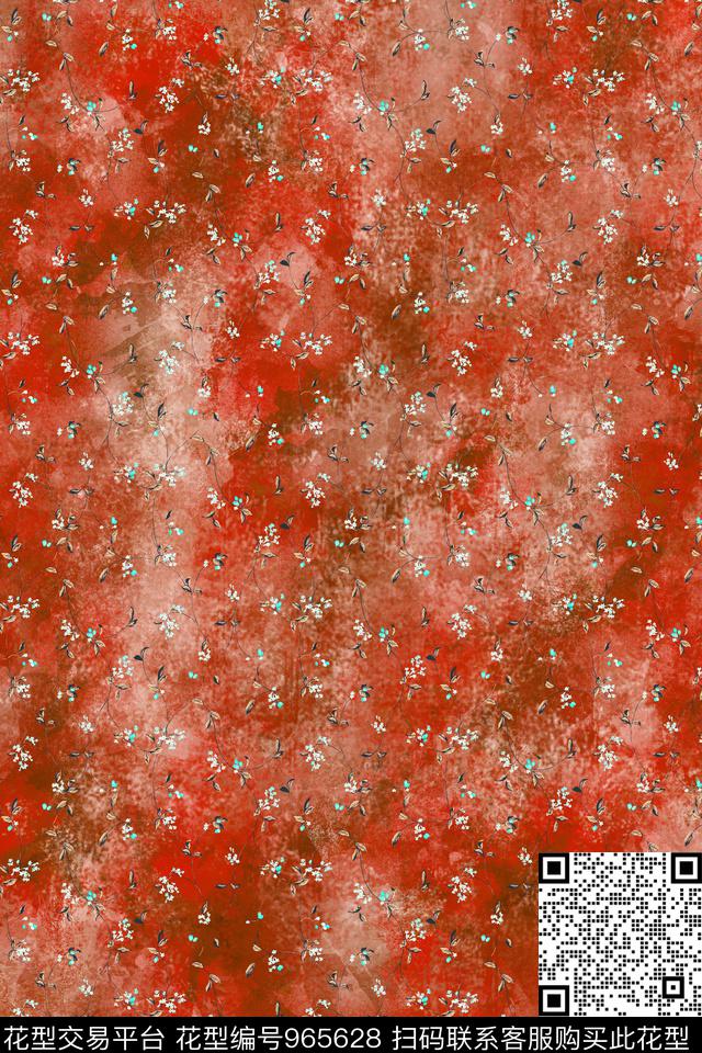 肌理抽象棉麻数码印花华亿平台下载（图片编号: 965628） - 瓦栏（Walan）