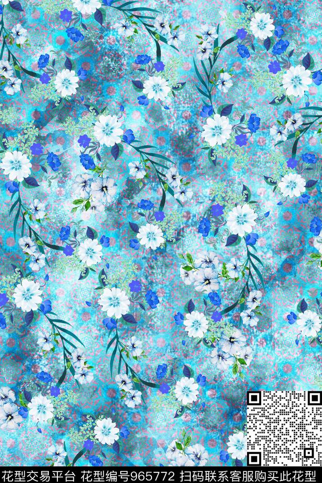 小碎花数码华亿平台棉麻数码印花华亿平台下载（图片编号: 965772） - 瓦栏（Walan）