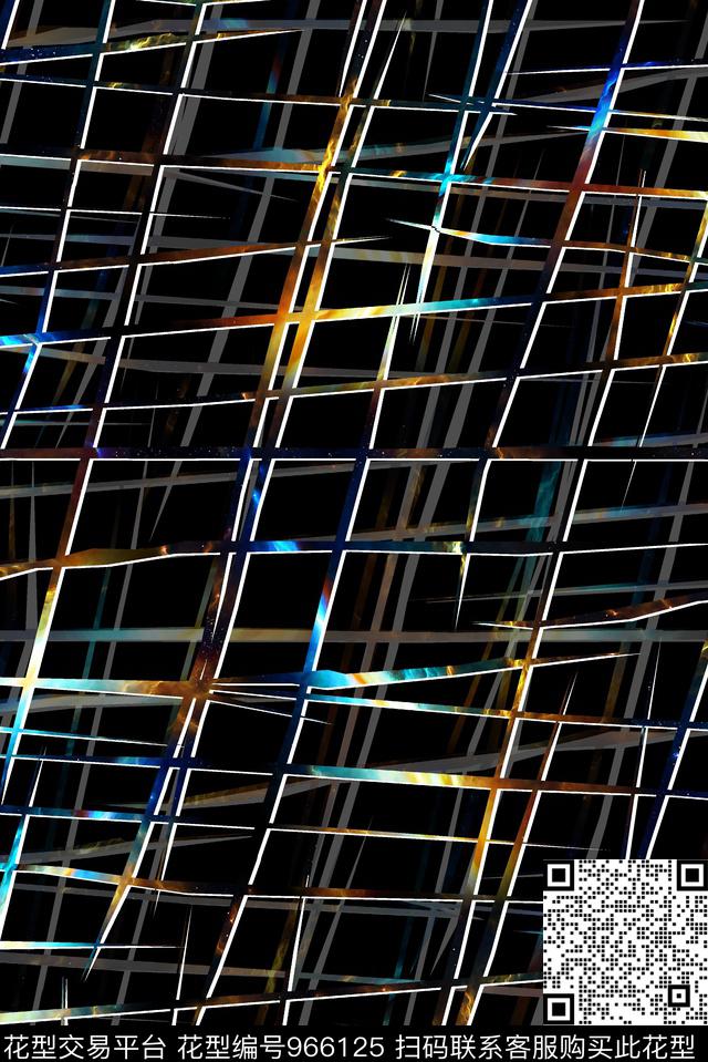 潮牌肌理格子数码印花华亿平台下载（图片编号: 966125） - 瓦栏（Walan）