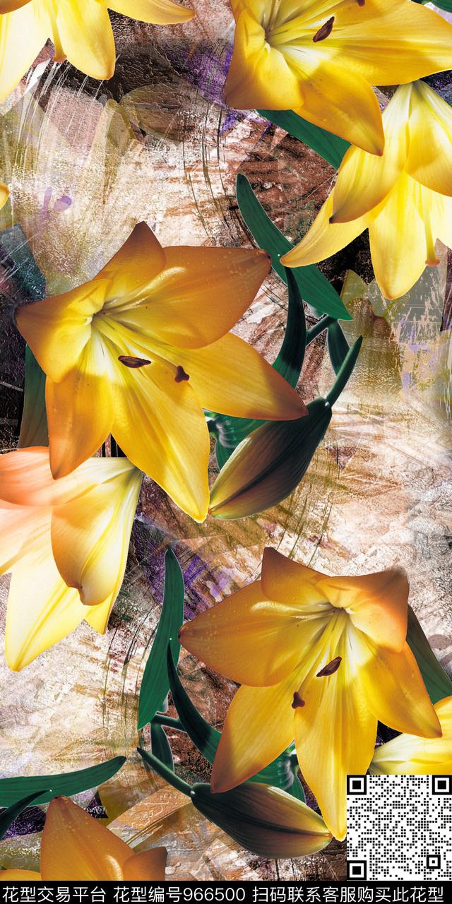 淑女数码华亿平台复古数码印花华亿平台下载（图片编号: 966500） - 瓦栏（Walan）