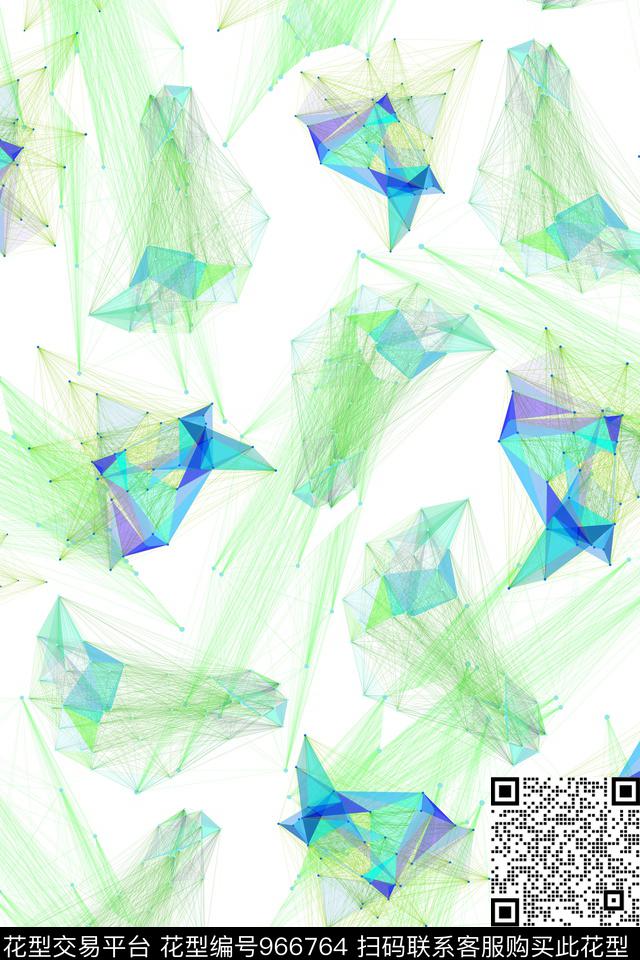 趣味抽象几何数码印花华亿平台下载（图片编号: 966764） - 瓦栏（Walan）