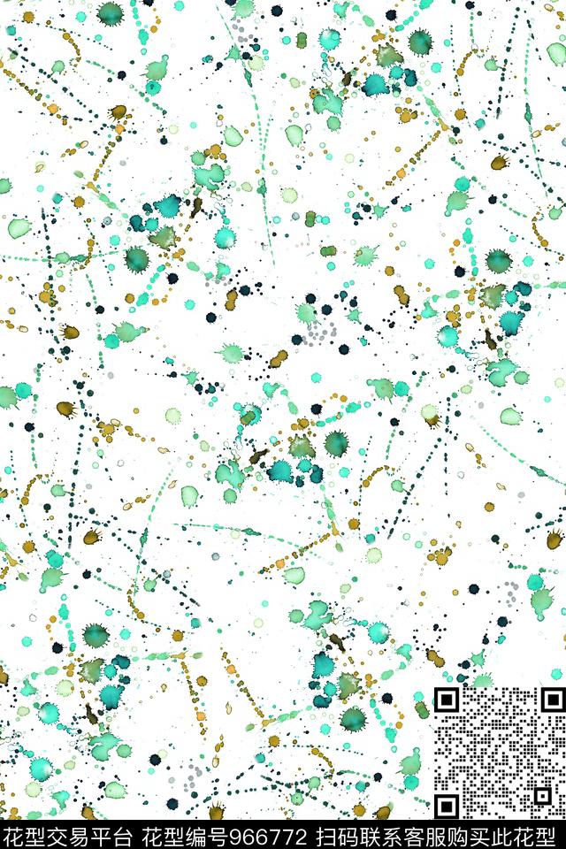 泼墨趣味抽象数码印花华亿平台下载（图片编号: 966772） - 瓦栏（Walan）