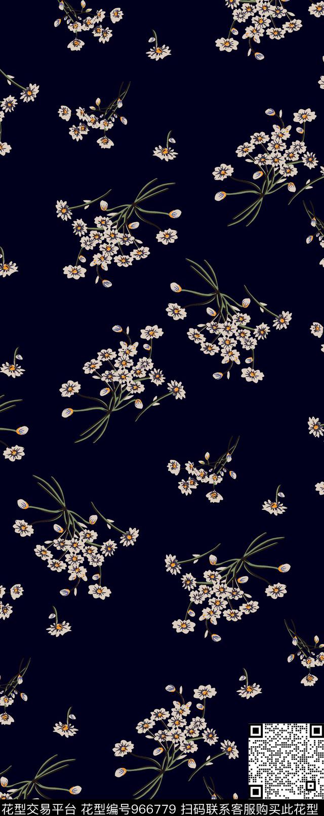小碎花菊花小菊花传统印花华亿平台下载（图片编号: 966779） - 瓦栏（Walan）