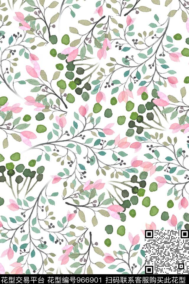 小碎花数码华亿平台手绘花卉数码印花华亿平台下载（图片编号: 966901） - 瓦栏（Walan）