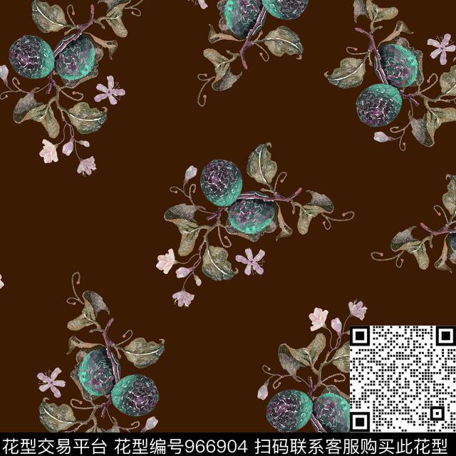 花卉几何大牌风数码印花华亿平台下载（图片编号: 966904） - 瓦栏（Walan）