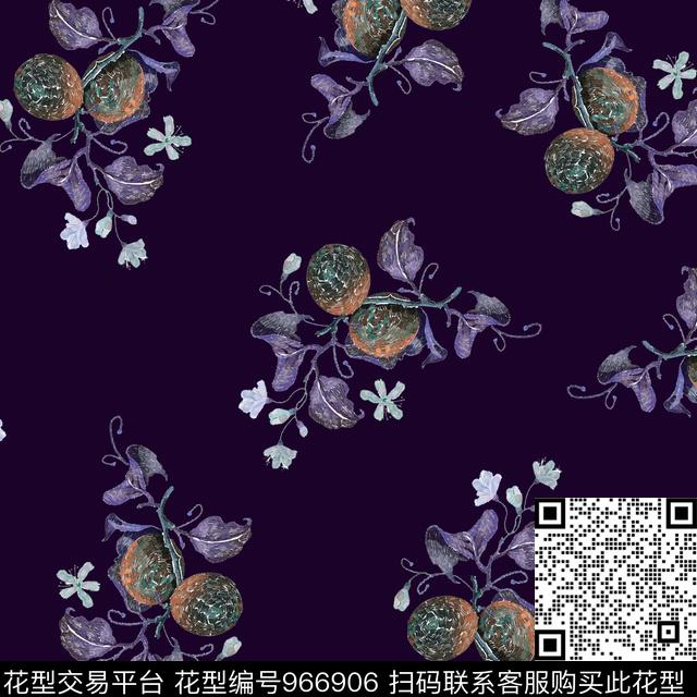 花卉几何大牌风数码印花华亿平台下载（图片编号: 966906） - 瓦栏（Walan）