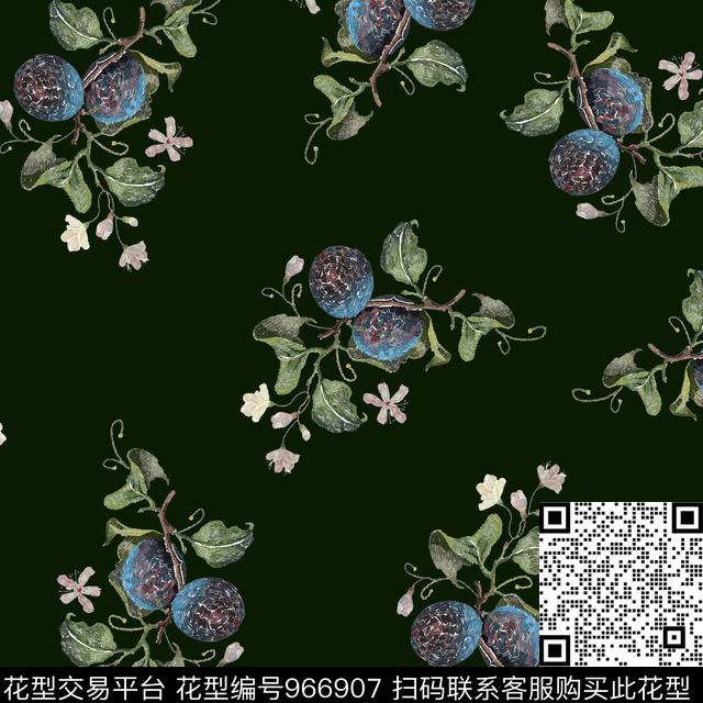 花卉几何大牌风数码印花华亿平台下载（图片编号: 966907） - 瓦栏（Walan）