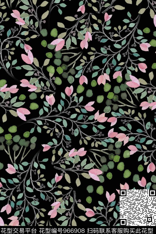小碎花数码华亿平台手绘花卉数码印花华亿平台下载（图片编号: 966908） - 瓦栏（Walan）