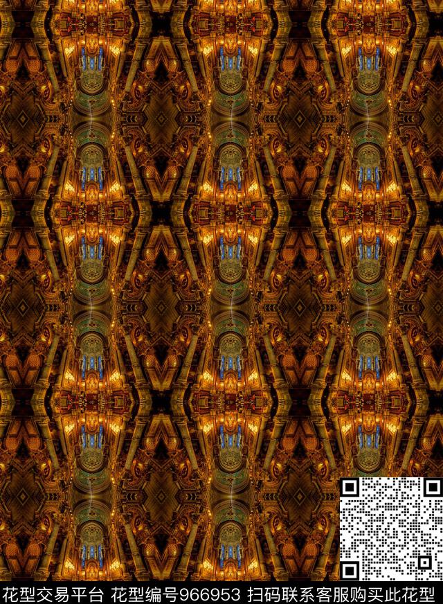 条纹宗教欧美数码印花华亿平台下载（图片编号: 966953） - 瓦栏（Walan）