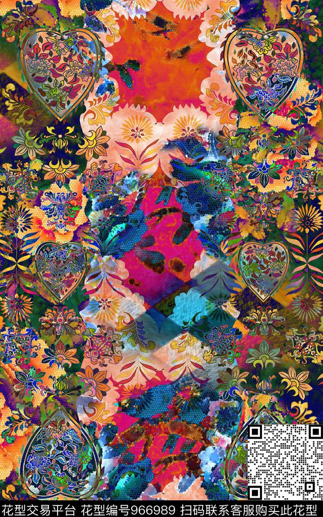 欧式定位花热带华亿平台数码华亿平台数码印花华亿平台下载（图片编号: 966989） - 瓦栏（Walan）