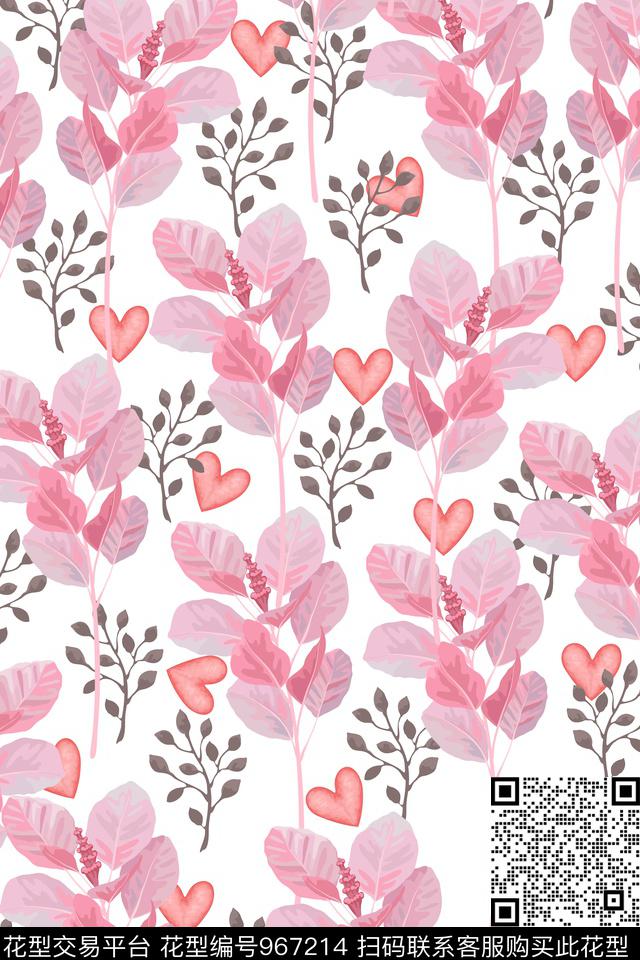 花卉满版散花清爽底花卉传统印花华亿平台下载（图片编号: 967214） - 瓦栏（Walan）