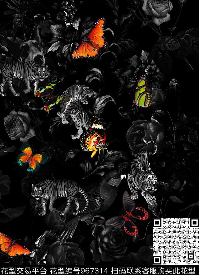 科技男装花卉数码印花华亿平台下载（图片编号: 967314） - 瓦栏（Walan）