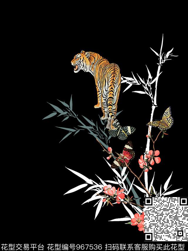花卉潮牌老虎数码印花华亿平台下载（图片编号: 967536） - 瓦栏（Walan）