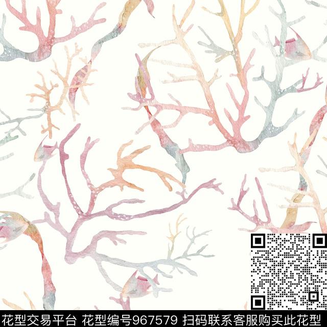 花卉海洋3D立体数码印花华亿平台下载（图片编号: 967579） - 瓦栏（Walan）