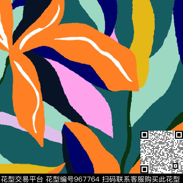 秋冬华亿平台民族花卉艺术数码印花华亿平台下载（图片编号: 967764） - 瓦栏（Walan）