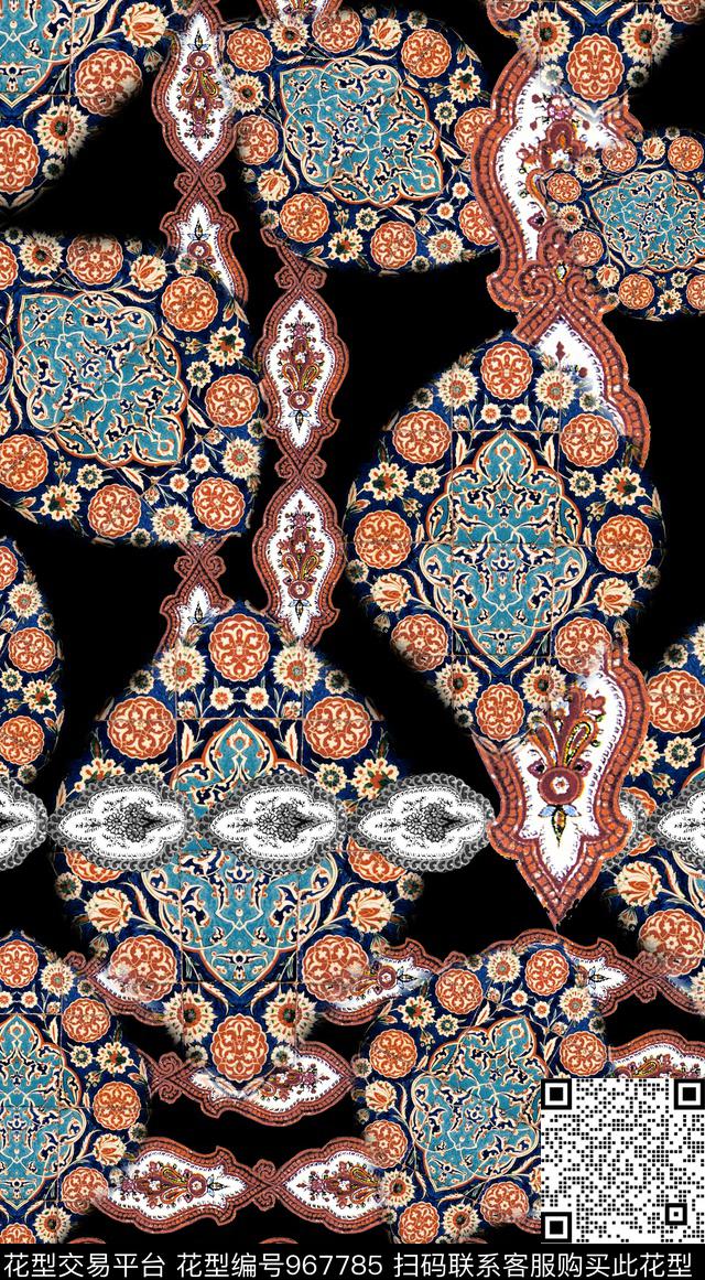 民族风波西米亚复古数码印花华亿平台下载（图片编号: 967785） - 瓦栏（Walan）