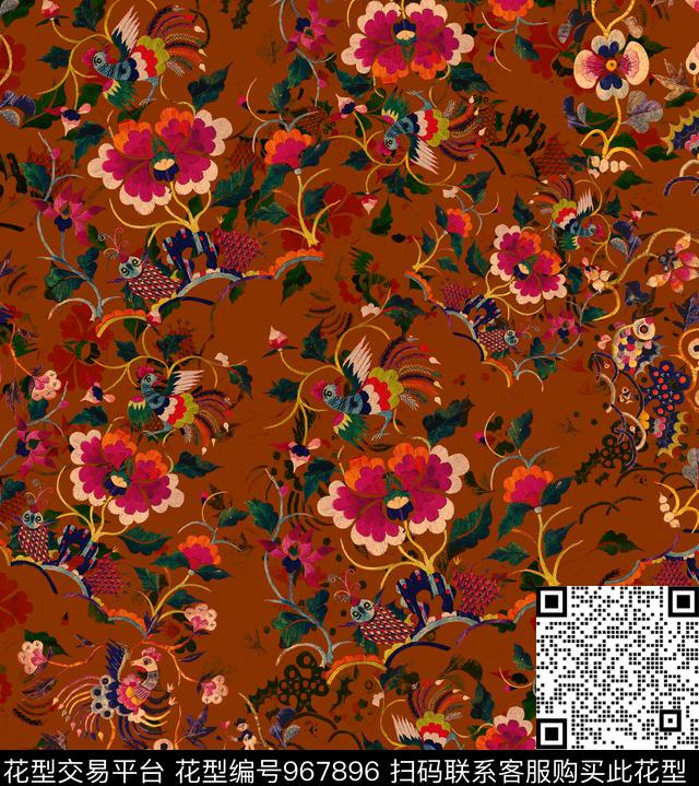 小碎花花卉绣花华亿平台数码印花华亿平台下载（图片编号: 967896） - 瓦栏（Walan）