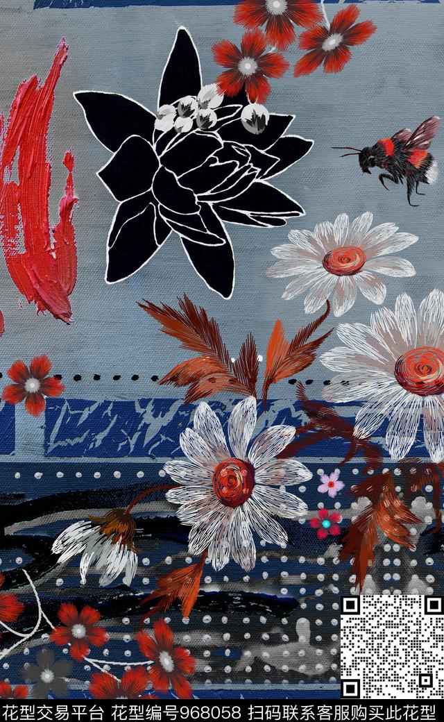 民族风定位花绣花华亿平台数码印花华亿平台下载（图片编号: 968058） - 瓦栏（Walan）