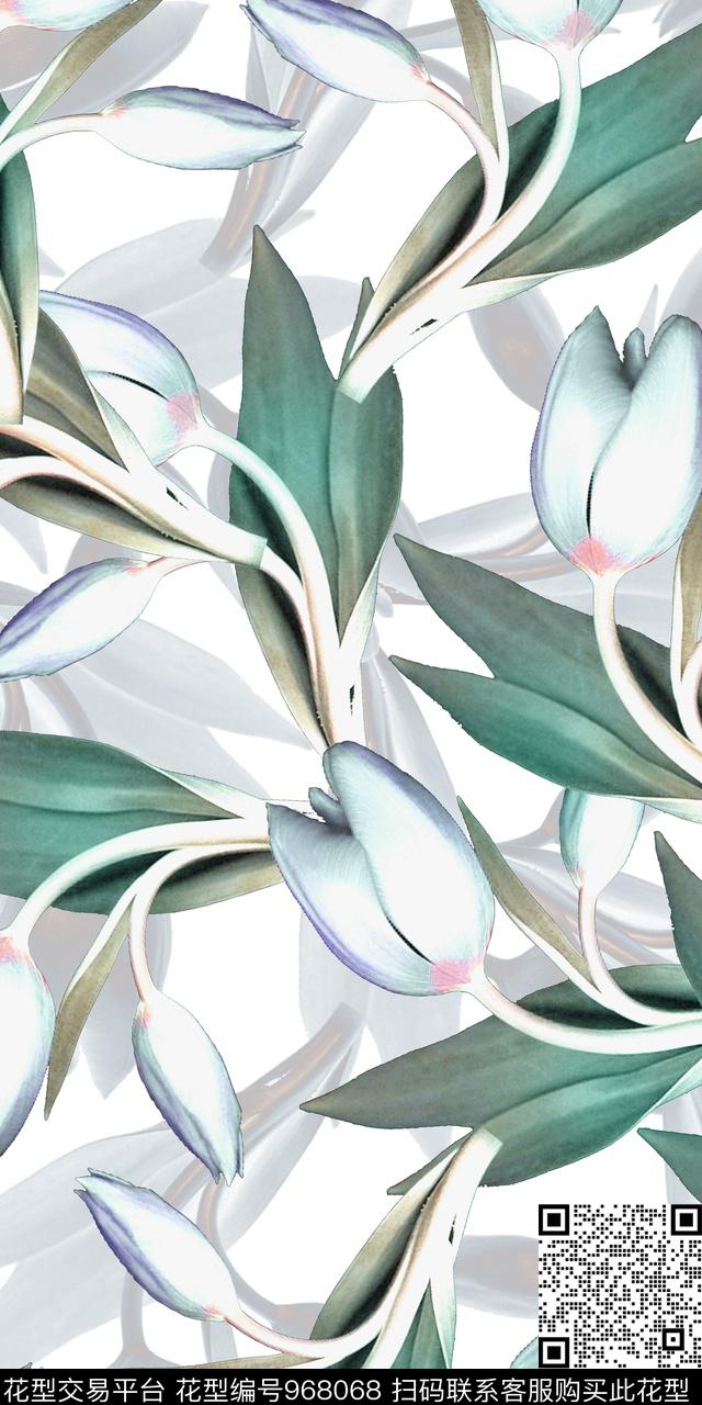 数码华亿平台花卉几何数码印花华亿平台下载（图片编号: 968068） - 瓦栏（Walan）