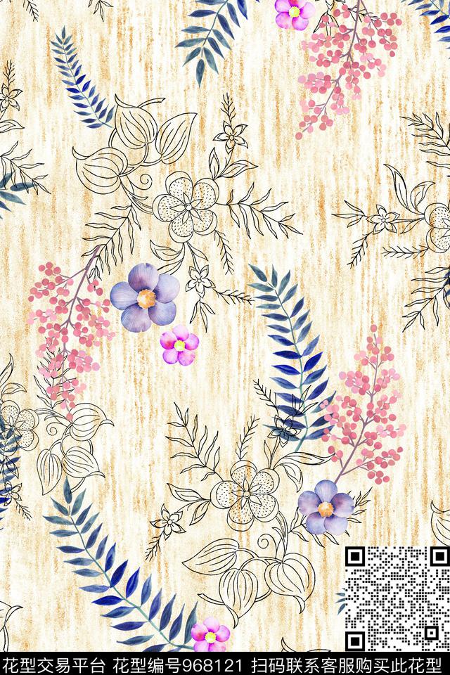 数码华亿平台小碎花肌理数码印花华亿平台下载（图片编号: 968121） - 瓦栏（Walan）
