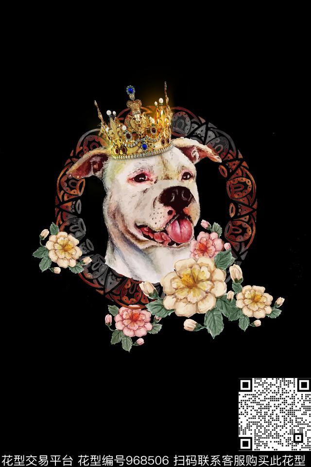 男装花卉狗数码印花华亿平台下载（图片编号: 968506） - 瓦栏（Walan）