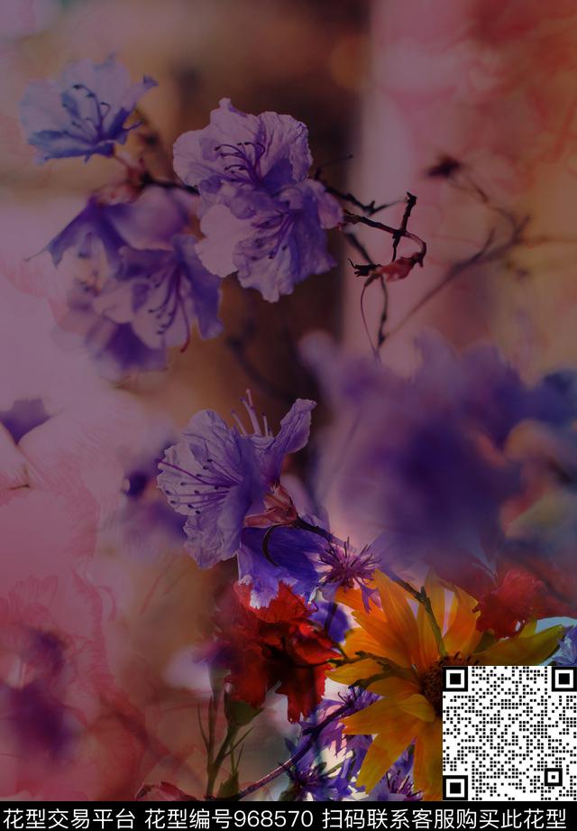 数码华亿平台花卉定位花数码印花华亿平台下载（图片编号: 968570） - 瓦栏（Walan）