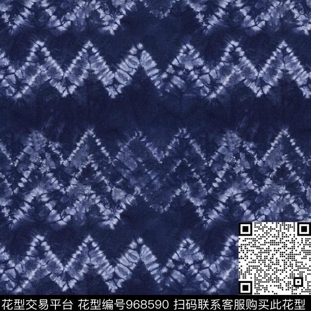 条纹波浪纹扎染华亿平台数码印花华亿平台下载（图片编号: 968590） - 瓦栏（Walan）