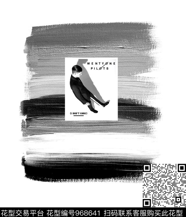 人物男装抽象数码印花华亿平台下载（图片编号: 968641） - 瓦栏（Walan）