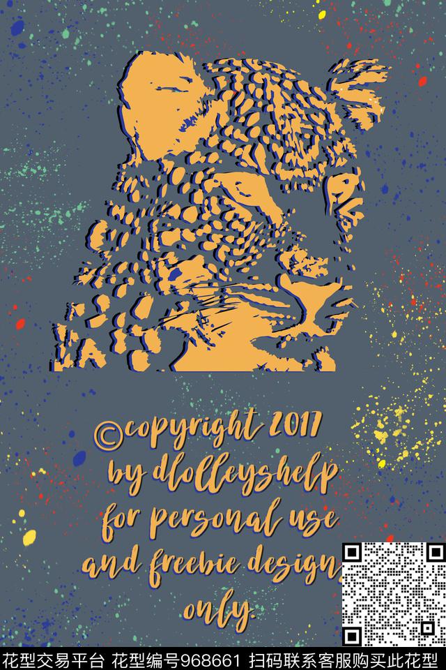 泼墨艺术休闲数码印花华亿平台下载（图片编号: 968661） - 瓦栏（Walan）