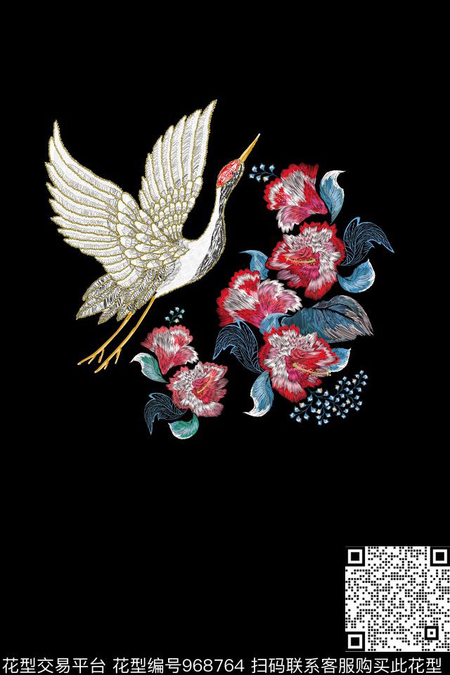 数码华亿平台抽象花卉数码印花华亿平台下载（图片编号: 968764） - 瓦栏（Walan）