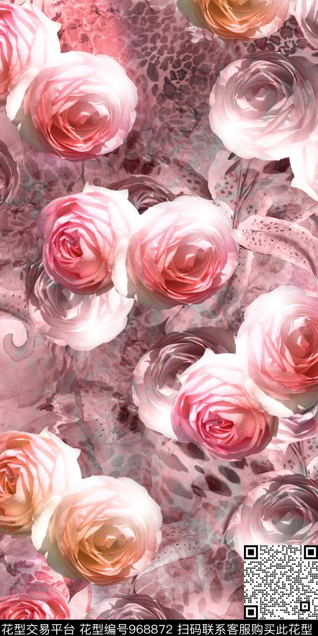 数码华亿平台照片花卉玫瑰花数码印花华亿平台下载（图片编号: 968872） - 瓦栏（Walan）