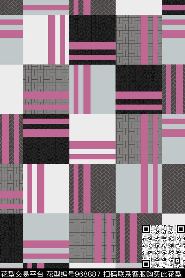 几何抽象男装底纹数码印花华亿平台下载（图片编号: 968887） - 瓦栏（Walan）