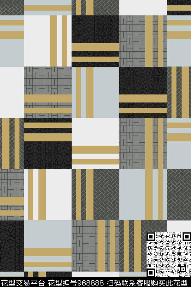 几何抽象男装底纹数码印花华亿平台下载（图片编号: 968888） - 瓦栏（Walan）