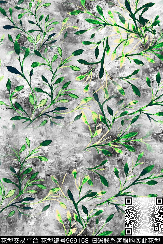 植物花卉绿植树叶数码印花华亿平台下载（图片编号: 969158） - 瓦栏（Walan）