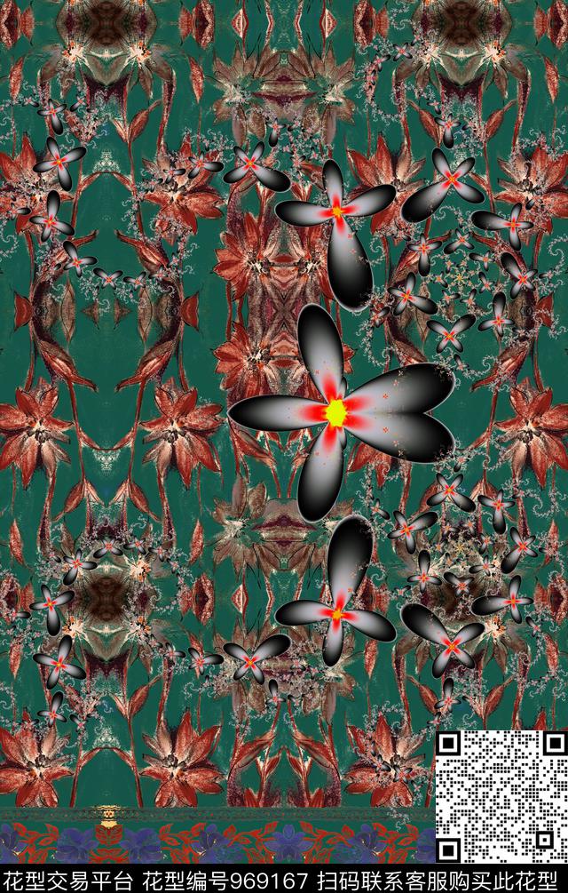 民族风数码华亿平台花卉数码印花华亿平台下载（图片编号: 969167） - 瓦栏（Walan）