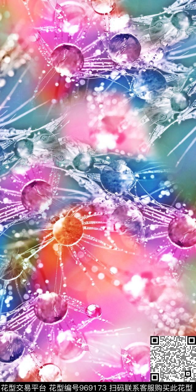 抽象花卉女装数码印花华亿平台下载（图片编号: 969173） - 瓦栏（Walan）