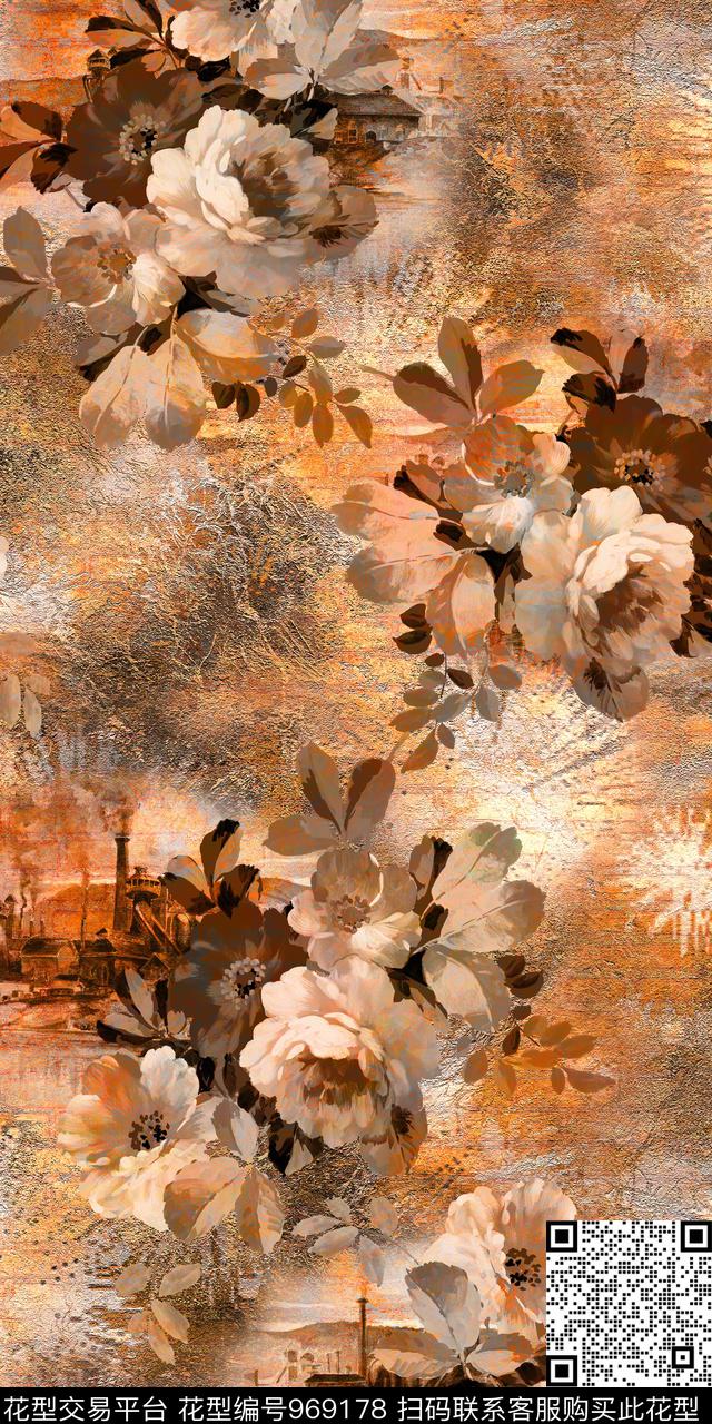 数码华亿平台花卉女装数码印花华亿平台下载（图片编号: 969178） - 瓦栏（Walan）