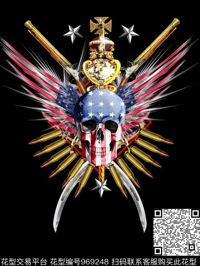 骷髅数码华亿平台男装数码印花华亿平台下载（图片编号: 969248） - 瓦栏（Walan）