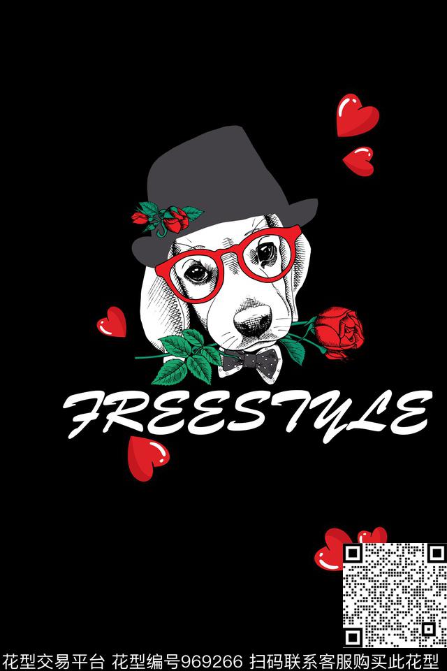 爱心男装玫瑰花数码印花华亿平台下载（图片编号: 969266） - 瓦栏（Walan）