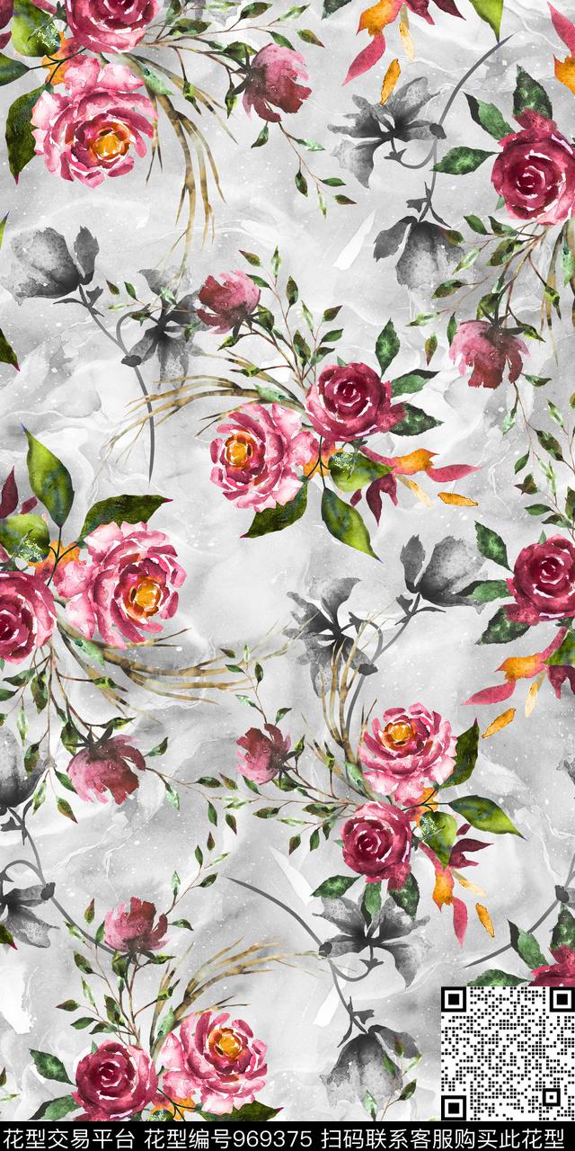 小碎花花卉满版散花数码印花华亿平台下载（图片编号: 969375） - 瓦栏（Walan）
