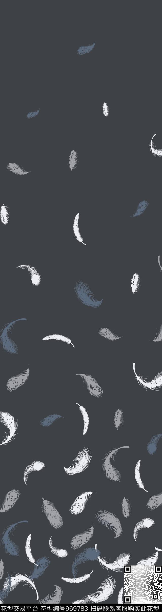 羽毛简约现代都市风格数码印花华亿平台下载（图片编号: 969783） - 瓦栏（Walan）