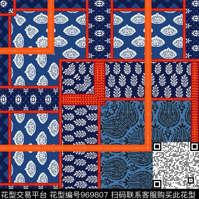 复古方巾民族风传统印花华亿平台下载（图片编号: 969807） - 瓦栏（Walan）