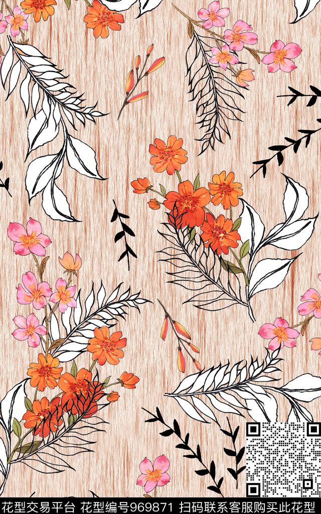 数码华亿平台肌理花卉数码印花华亿平台下载（图片编号: 969871） - 瓦栏（Walan）