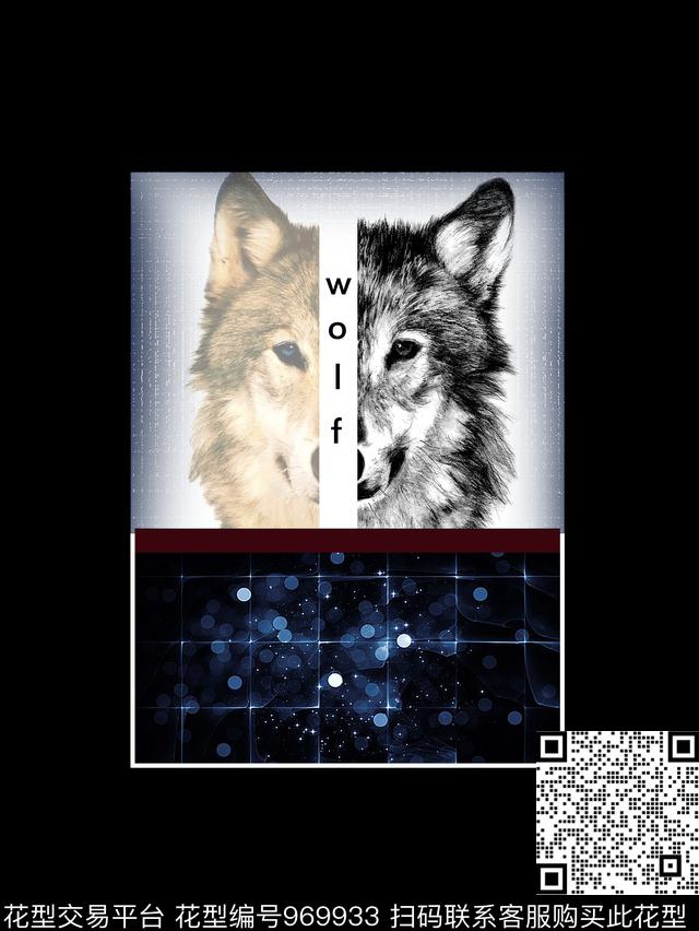 男T狼字母数码印花华亿平台下载（图片编号: 969933） - 瓦栏（Walan）
