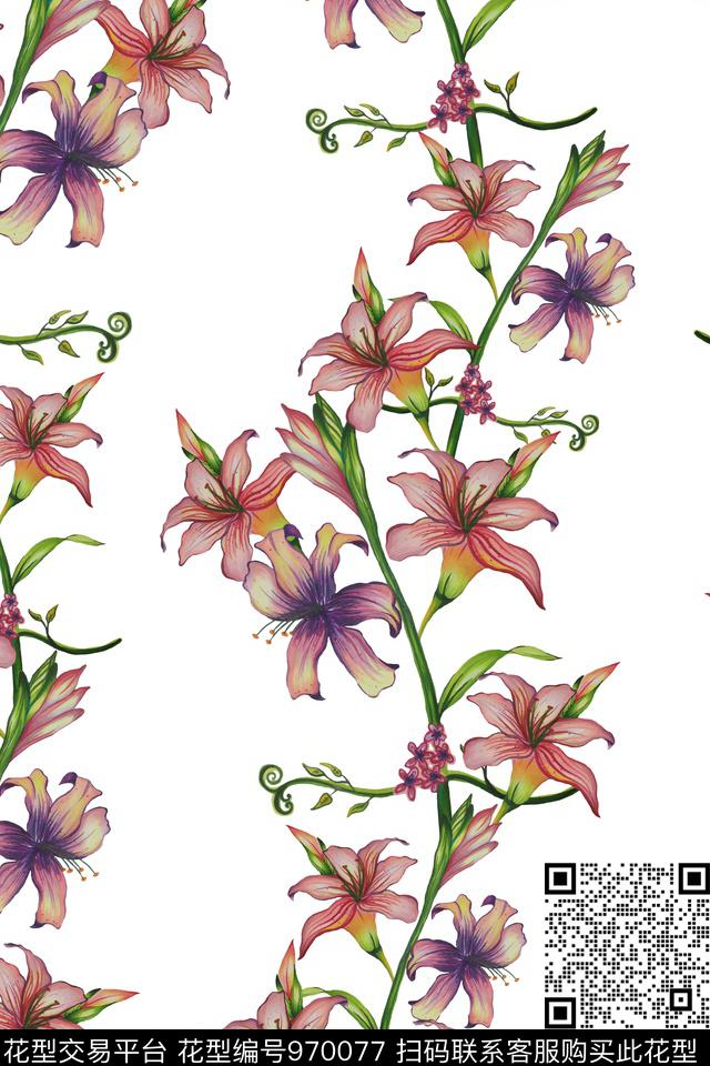 数码华亿平台花卉文艺数码印花华亿平台下载（图片编号: 970077） - 瓦栏（Walan）