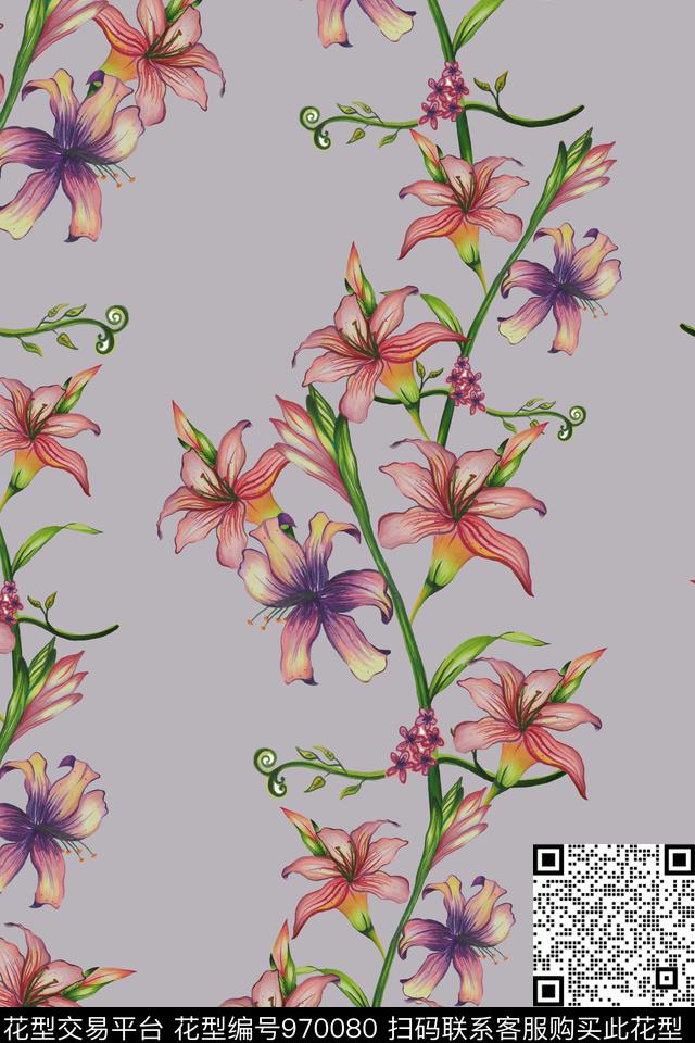 数码华亿平台花卉文艺数码印花华亿平台下载（图片编号: 970080） - 瓦栏（Walan）
