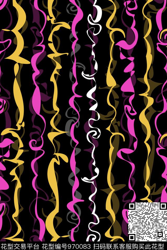 数码华亿平台抽象几何数码印花华亿平台下载（图片编号: 970083） - 瓦栏（Walan）